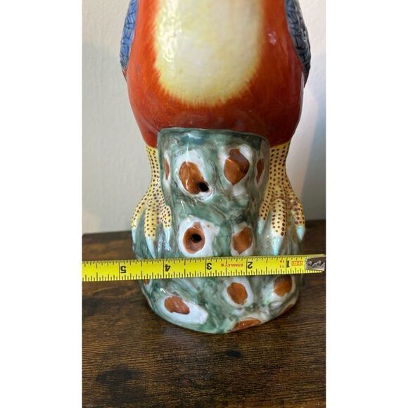 Vibrant Chinoiserie: Pair of Polychrome Glazed Ceramic  Antique Chinese Multicolor Glazed Porcelain Pheasant Sculpture